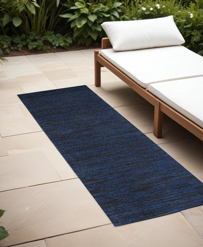 6' Midnight Blue Stain Resistant Indoor Outdoor Runner Rug