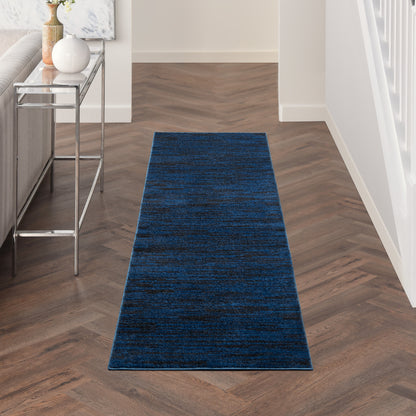 6' Midnight Blue Stain Resistant Indoor Outdoor Runner Rug