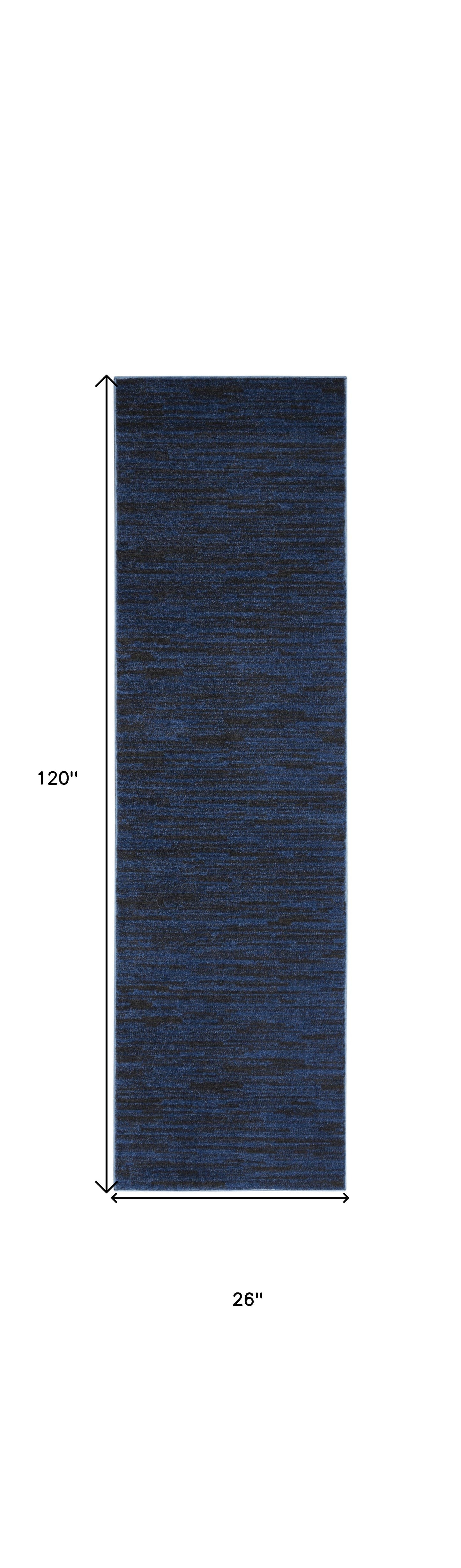 10' Midnight Blue Indoor Outdoor Runner Rug