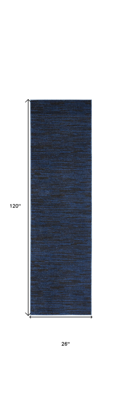 10' Midnight Blue Indoor Outdoor Runner Rug