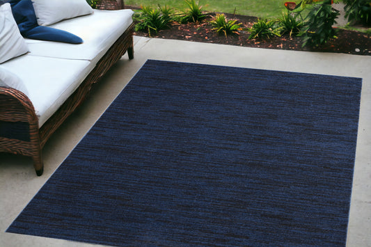 4' X 6' Midnight Blue Stain Resistant Indoor Outdoor Area Rug