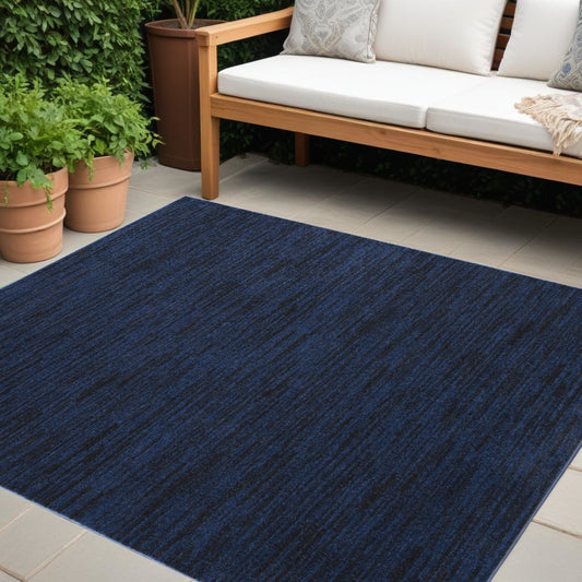 7' Midnight Blue Square Indoor Outdoor Area Rug