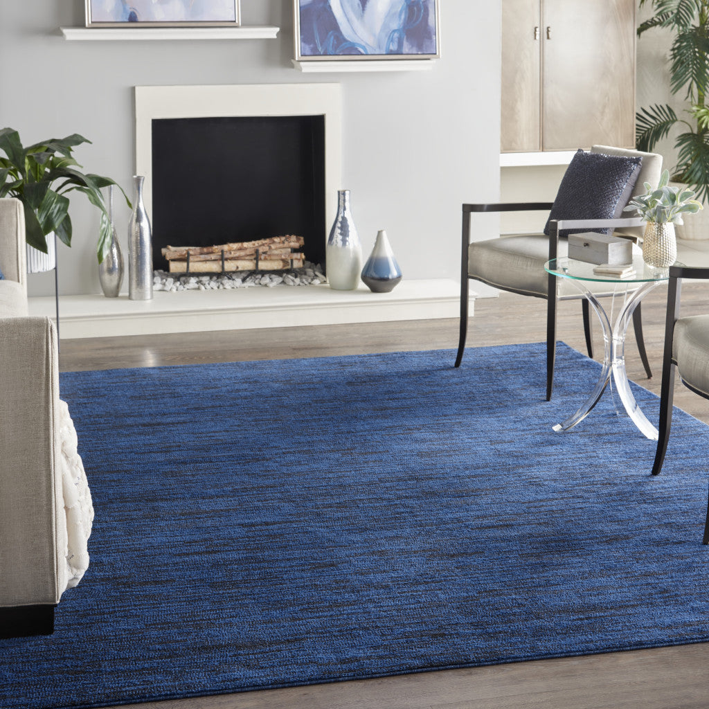 8' X 10' Midnight Blue Stain Resistant Indoor Outdoor Area Rug