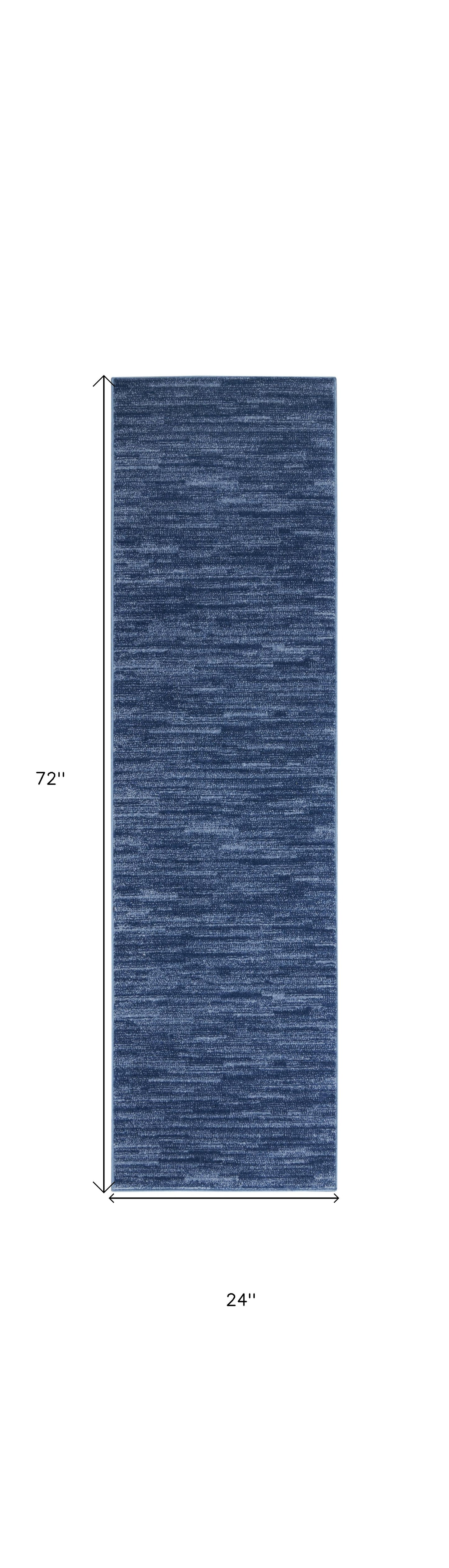 6' Blue Non Skid Indoor Outdoor Runner Rug