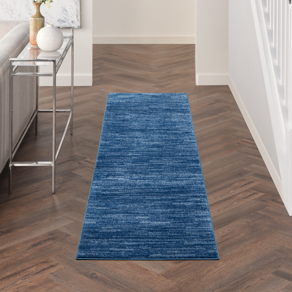 6' Blue Non Skid Indoor Outdoor Runner Rug