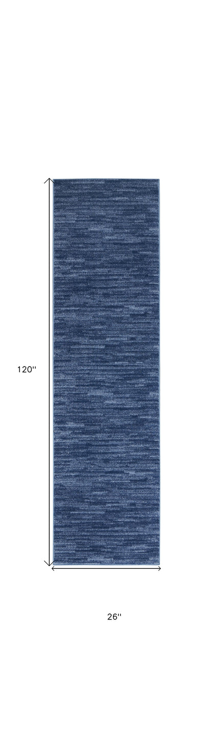 10' Blue Non Skid Indoor Outdoor Runner Rug