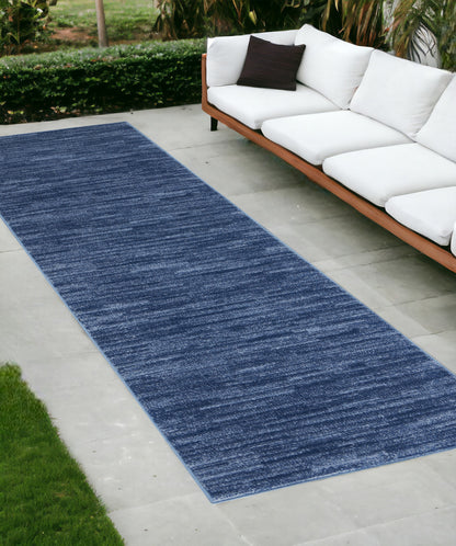 10' Blue Non Skid Indoor Outdoor Runner Rug