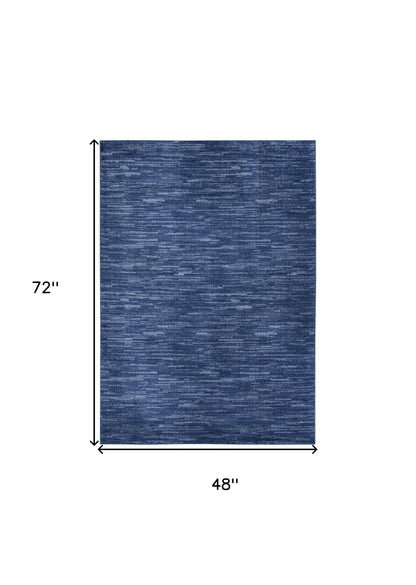 4' X 6' Blue Non Skid Indoor Outdoor Area Rug