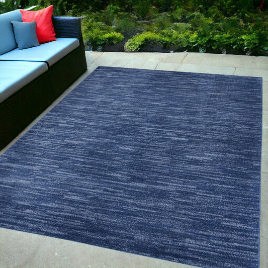 6' X 9' Blue Indoor Outdoor Area Rug