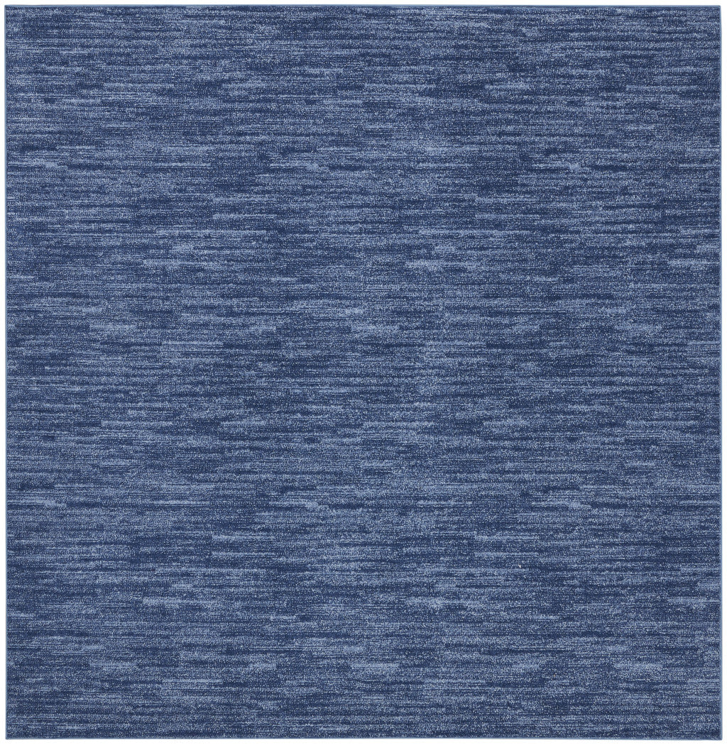 7' Square Blue Stain Resistant Indoor Outdoor Area Rug