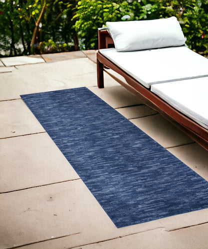 7' Square Blue Stain Resistant Indoor Outdoor Area Rug