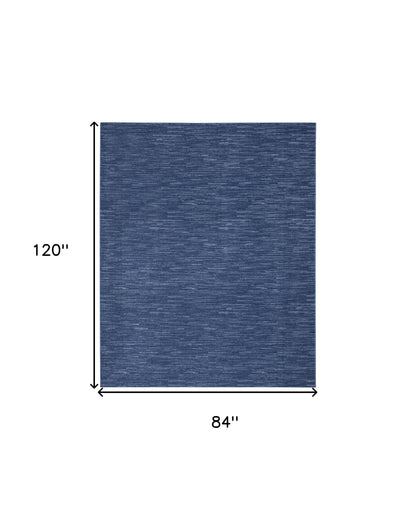 7' X 10' Blue Non Skid Indoor Outdoor Area Rug