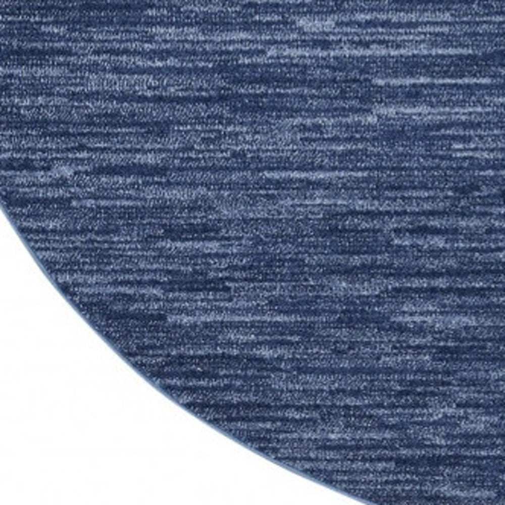 8' Blue Round Non Skid Indoor Outdoor Area Rug