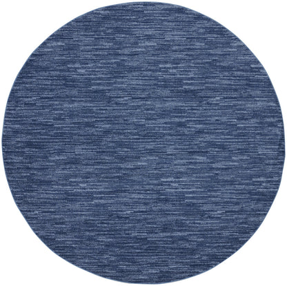 8' Blue Round Non Skid Indoor Outdoor Area Rug