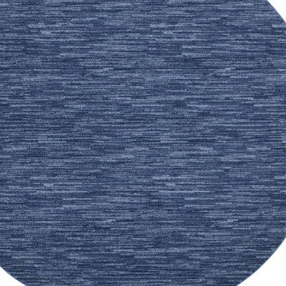 8' Blue Round Non Skid Indoor Outdoor Area Rug