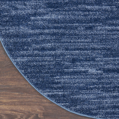 8' Blue Round Non Skid Indoor Outdoor Area Rug