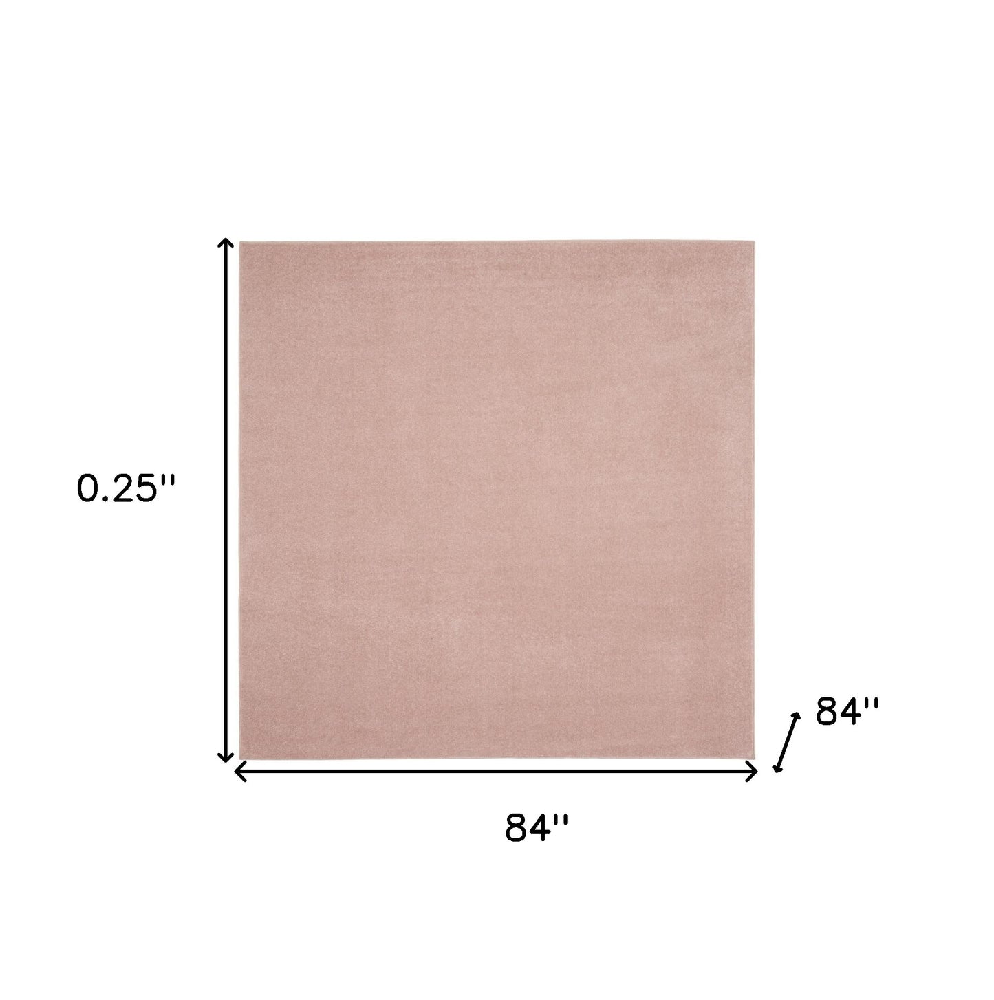 7' X 7' Pink Square Non Skid Indoor Outdoor Area Rug