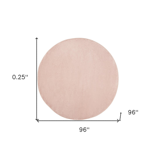 8' X 8' Pink Round Non Skid Indoor Outdoor Area Rug