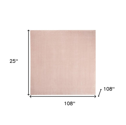 9' X 9' Pink Square Non Skid Indoor Outdoor Area Rug