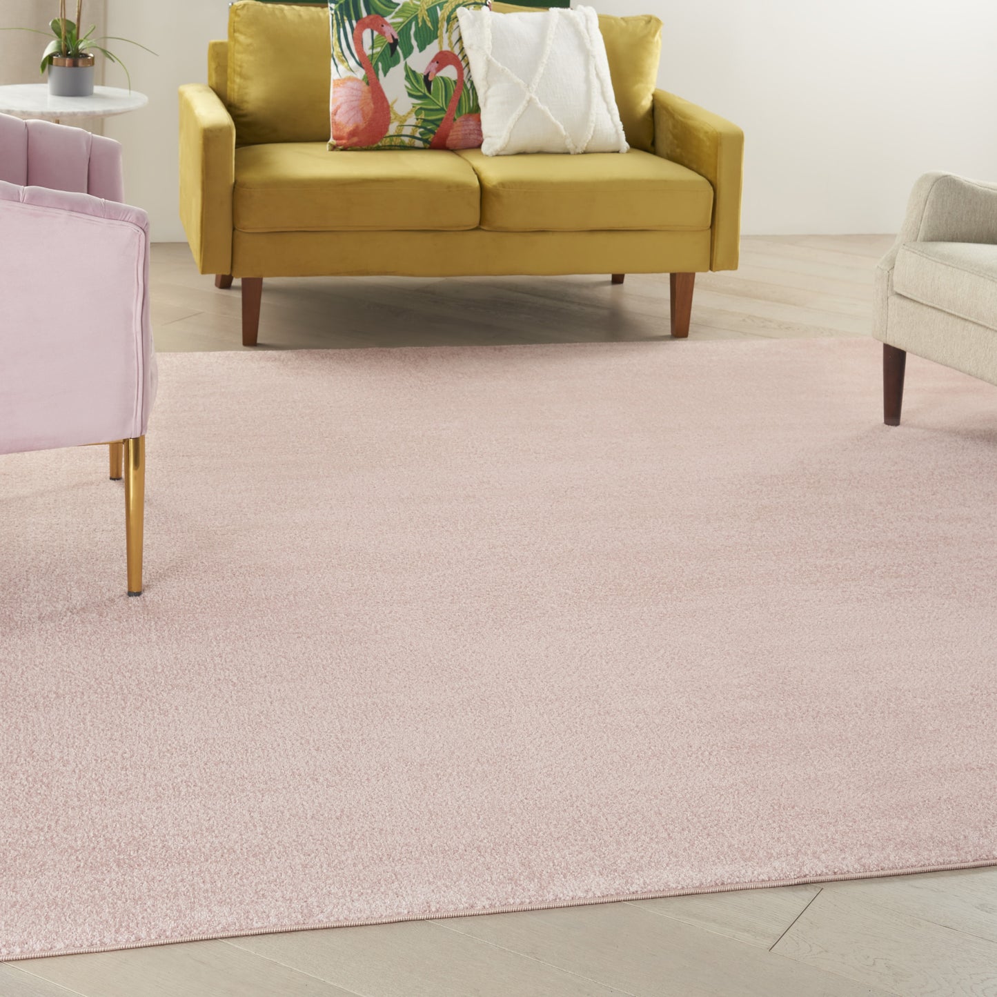 9' X 9' Pink Square Non Skid Indoor Outdoor Area Rug