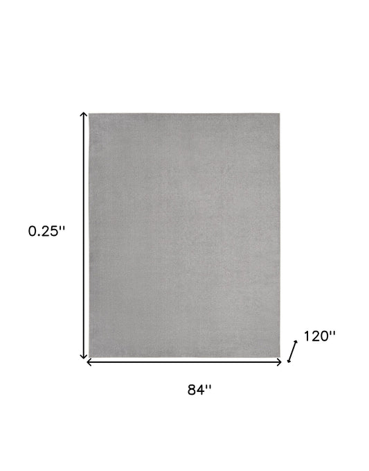 7' X 10' Silver Grey Non Skid Indoor Outdoor Area Rug