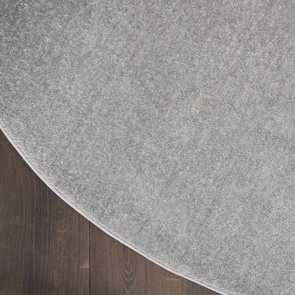 8' X 8' Silver Grey Round Non Skid Indoor Outdoor Area Rug