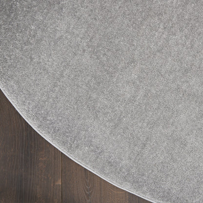 8' X 8' Silver Grey Round Non Skid Indoor Outdoor Area Rug