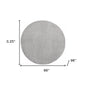 8' X 8' Silver Grey Round Non Skid Indoor Outdoor Area Rug