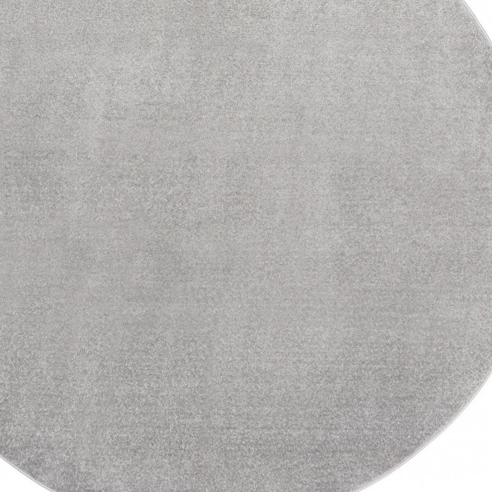 8' X 8' Silver Grey Round Non Skid Indoor Outdoor Area Rug