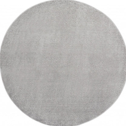 8' X 8' Silver Grey Round Non Skid Indoor Outdoor Area Rug