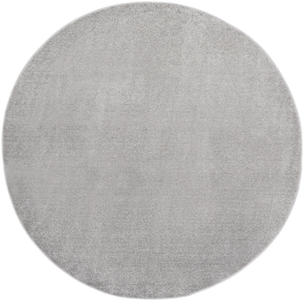 8' X 8' Silver Grey Round Non Skid Indoor Outdoor Area Rug