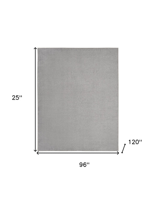 8' X 10' Silver Grey Non Skid Indoor Outdoor Area Rug