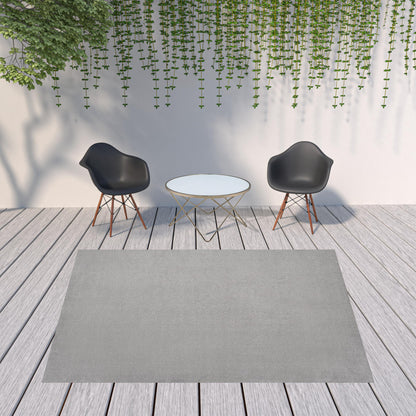 8' X 10' Silver Grey Non Skid Indoor Outdoor Area Rug