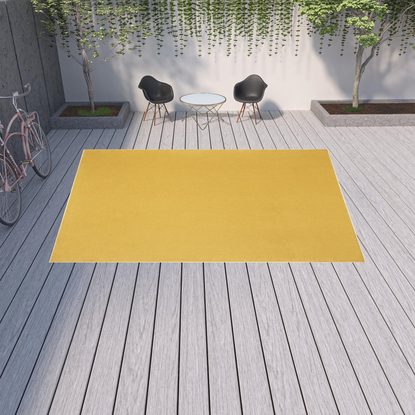 10' X 14' Yellow Non Skid Indoor Outdoor Area Rug