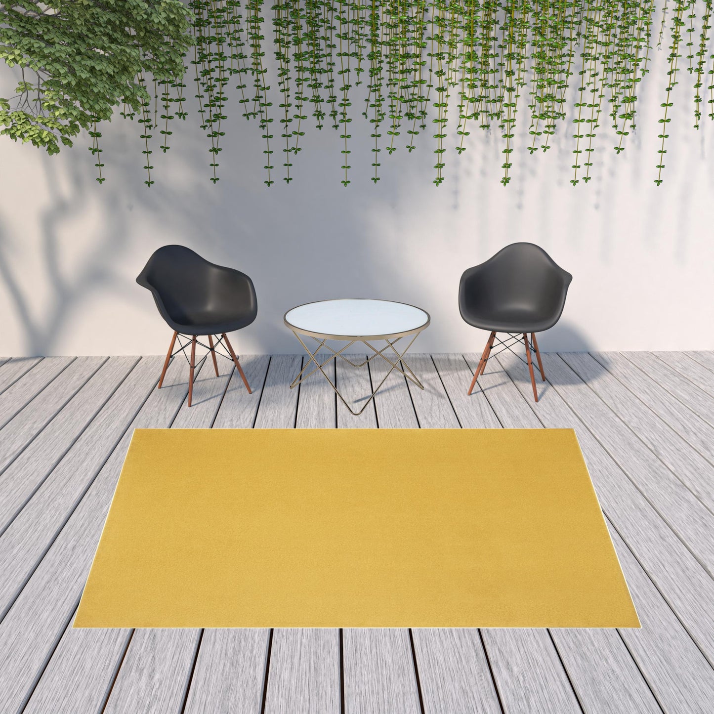 7' X 10' Yellow Non Skid Indoor Outdoor Area Rug