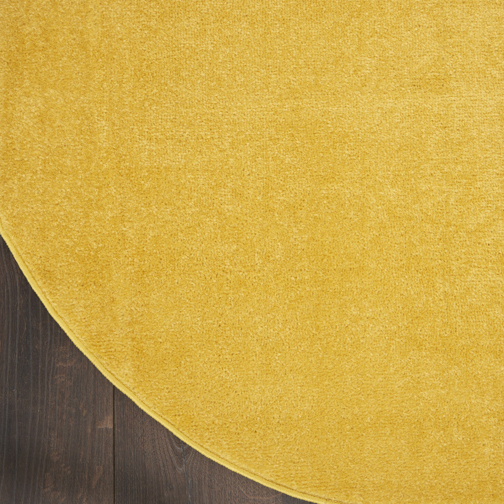 8' X 8' Yellow Round Non Skid Indoor Outdoor Area Rug