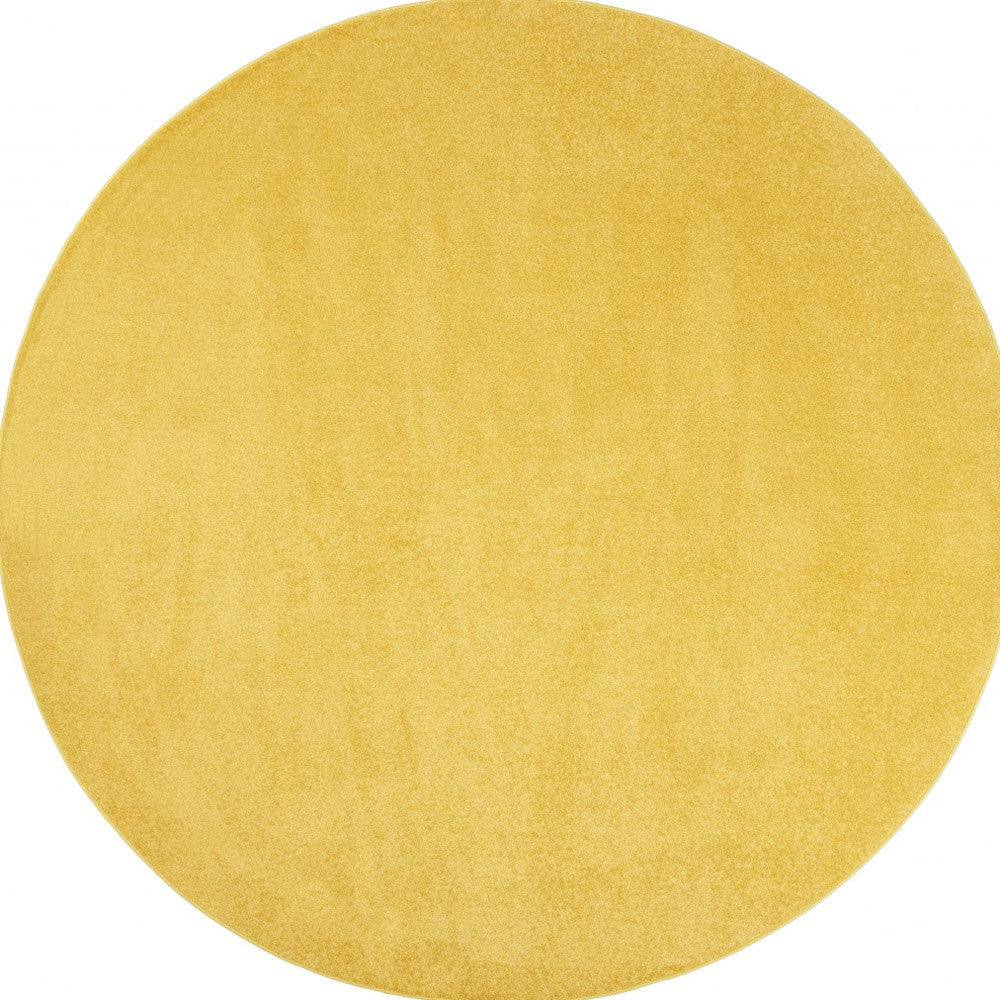 8' X 8' Yellow Round Non Skid Indoor Outdoor Area Rug