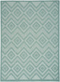 5' X 7' Aqua And Teal Argyle Indoor Outdoor Area Rug