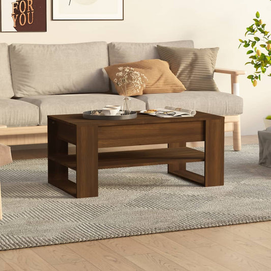 Coffee Table Brown Oak 40.2"x21.7"x17.7" Engineered Wood