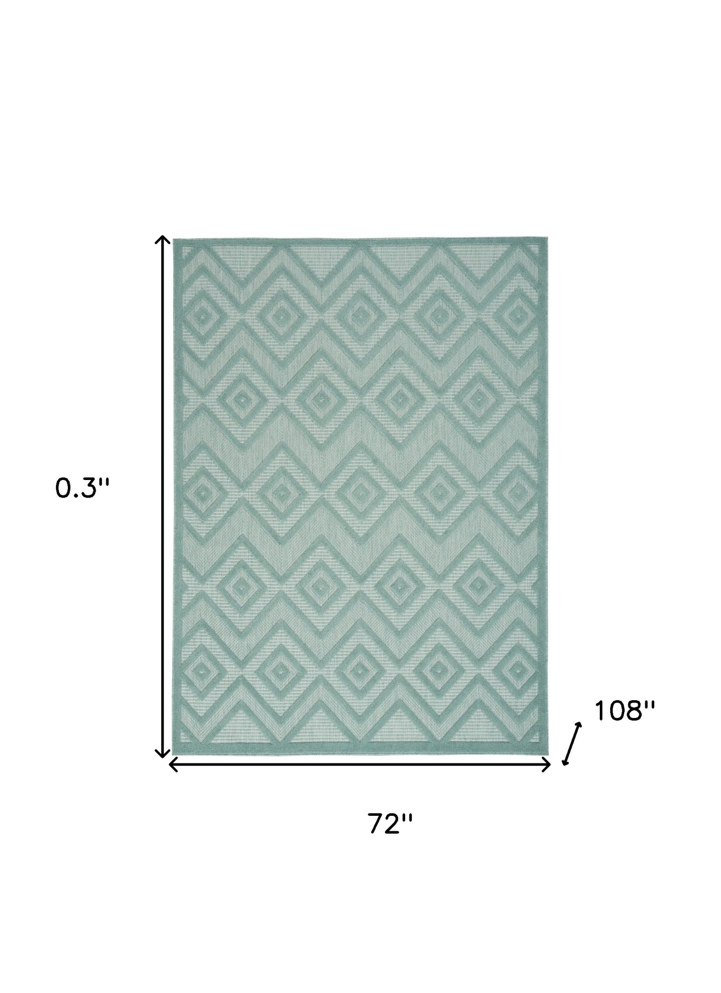 6' X 9' Aqua And Teal Argyle Indoor Outdoor Area Rug