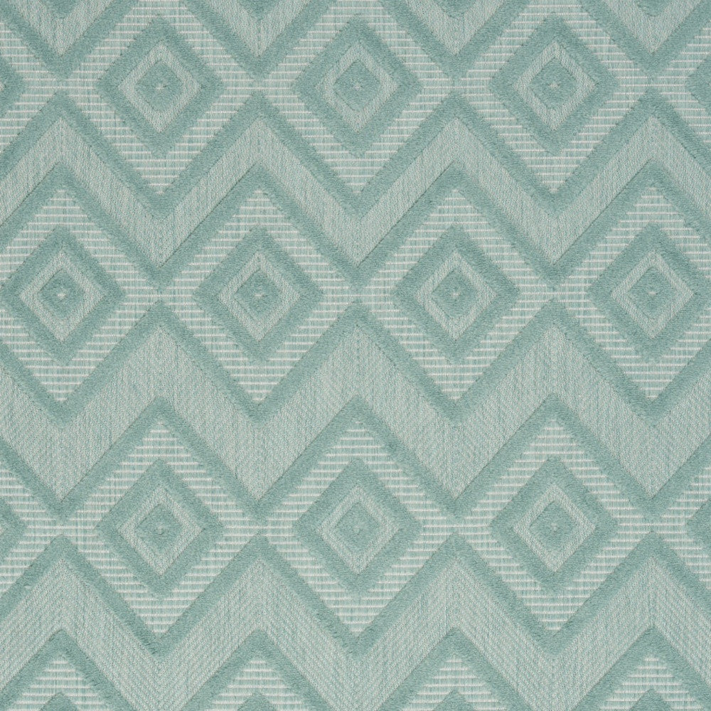 6' X 9' Aqua And Teal Argyle Indoor Outdoor Area Rug