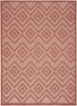 5' X 7' Coral Orange Argyle Indoor Outdoor Area Rug