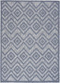 6' X 9' Denim Blue Argyle Indoor Outdoor Area Rug