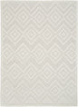 5' X 7' Ivory And White Argyle Indoor Outdoor Area Rug