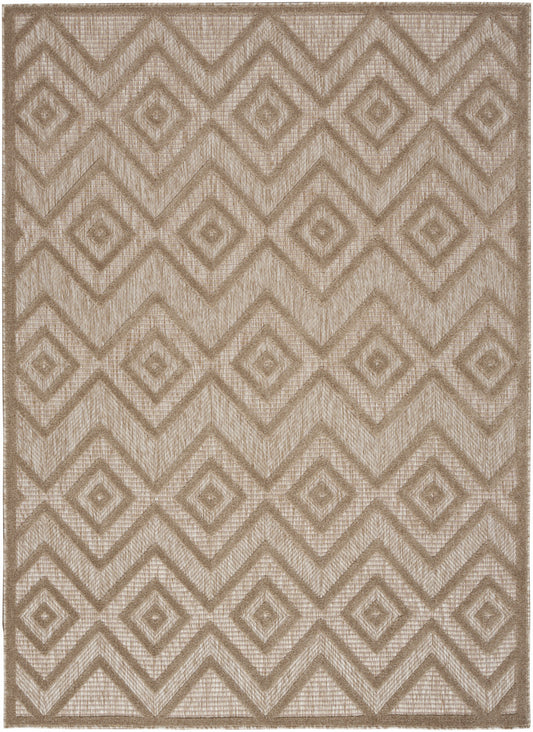 5' X 7' Natural Beige Argyle Indoor Outdoor Area Rug