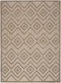 5' X 7' Natural Beige Argyle Indoor Outdoor Area Rug