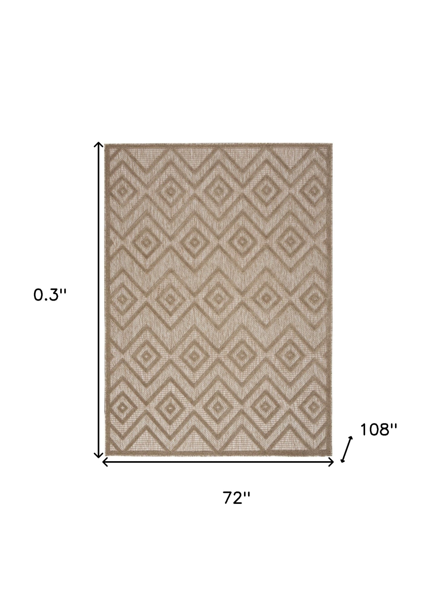 6' X 9' Natural Beige Argyle Indoor Outdoor Area Rug