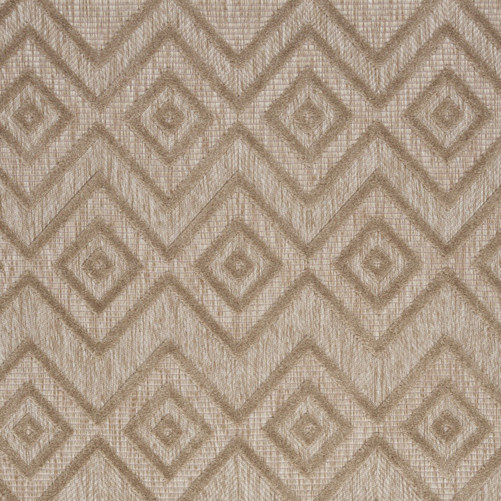 6' X 9' Natural Beige Argyle Indoor Outdoor Area Rug