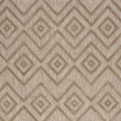 6' X 9' Natural Beige Argyle Indoor Outdoor Area Rug