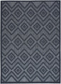 6' X 9' Navy Blue Argyle Indoor Outdoor Area Rug